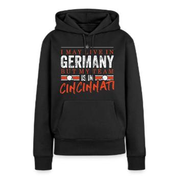 Cincinnati Football Fans Allemagne - Sweat à capuche Premium bio Femme - noir - Devant - Julia (174cm)