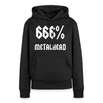 666% Metalhead - Sweat à capuche Premium bio Femme - noir - Devant - Julia (174cm)