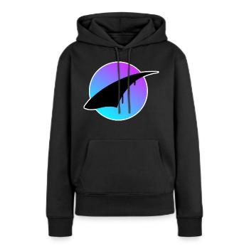 Seebrücke Soli Design - Frauen Premium Bio Hoodie - Schwarz - Vorne - Julia (174cm)