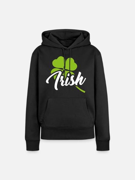 Irish Glücksklee Spruch Irland - Frauen Premium Bio Hoodie - Schwarz
