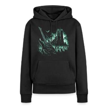 Musique Black Metal - Sweat à capuche Premium bio Femme - noir - Devant - Julia (174cm)
