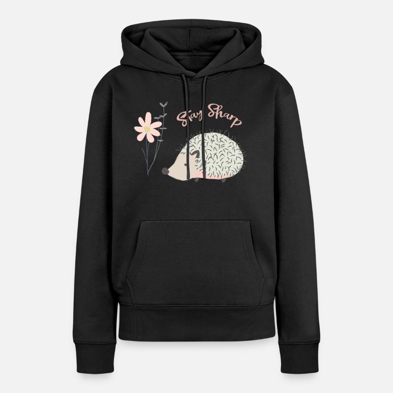 Hérisson | Hérisson - Sweat à capuche Premium bio Femme - noir