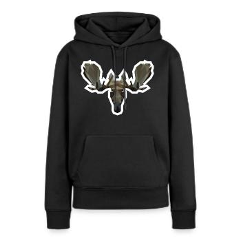 Niedriger Poly Moosehead - Frauen Premium Bio Hoodie - Schwarz - Vorne - Julia (174cm)
