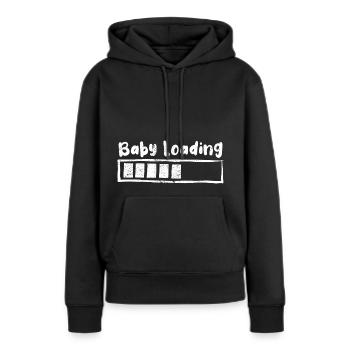 Baby loading - Schwangerschaft - Geschenk - Frauen Premium Bio Hoodie - Schwarz - Vorne - Julia (174cm)