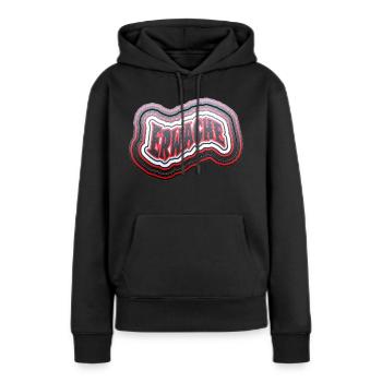 ERWACHE - Frauen Premium Bio Hoodie - Schwarz - Vorne - Julia (174cm)