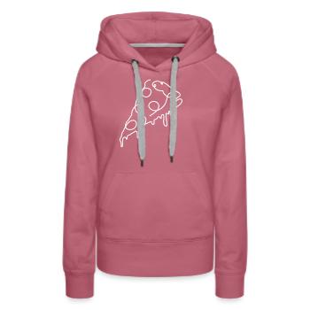 Pizza, lineart, restauration rapide, nourriture, fromage, cadeau - Sweat à capuche Premium bio Femme - mauve - Devant - Isabella (175cm)