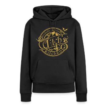Hexenküche - Frauen Premium Bio Hoodie - Schwarz - Vorne - Julia (174cm)