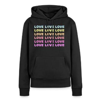 Liebe Liebe Liebe - Frauen Premium Bio Hoodie - Schwarz - Vorne - Julia (174cm)