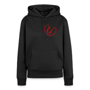 gebrochenes Herz - Frauen Premium Bio Hoodie - Schwarz - Vorne - Julia (174cm)