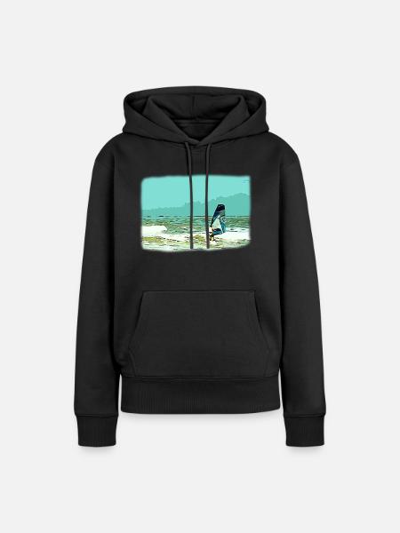 Windsurfer - Frauen Premium Bio Hoodie - Schwarz