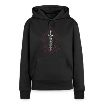 Barbar Polyeder Würfel Schwert Geometrisches Rollenspiel - Frauen Premium Bio Hoodie - Schwarz - Vorne - Julia (174cm)