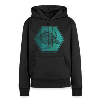 Schildkröte - Frauen Premium Bio Hoodie - Schwarz - Vorne - Julia (174cm)