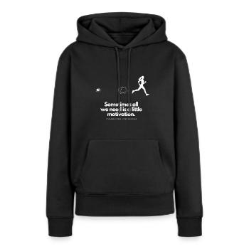 Extra Portion Motivation für Läuferin Spinne - Frauen Premium Bio Hoodie - Schwarz - Vorne - Julia (174cm)