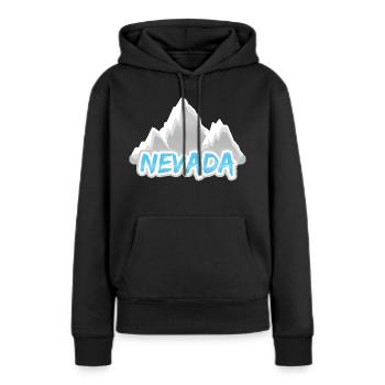 Nevada als Berg - Frauen Premium Bio Hoodie - Schwarz - Vorne - Julia (174cm)