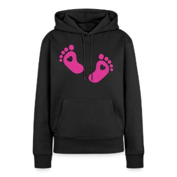 Pieds de bébé Pied de bébé rose - Sweat à capuche Premium bio Femme - noir - Devant - Julia (174cm)