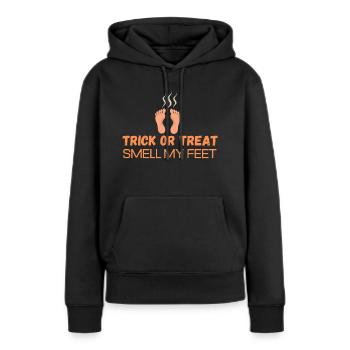 Trick or Treat Smell My Feet Halloween Humor - Frauen Premium Bio Hoodie - Schwarz - Vorne - Julia (174cm)