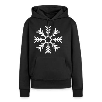 Flocon de neige - Sweat à capuche Premium bio Femme - noir - Devant - Julia (174cm)