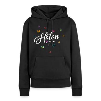 HELEN - Girl Name with Colorful Butterflies - Women’s Premium Organic Hoodie - black - Front - Julia (174cm)