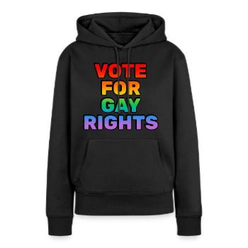 Votez pour les droits des homosexuels - Sweat à capuche Premium bio Femme - noir - Devant - Julia (174cm)