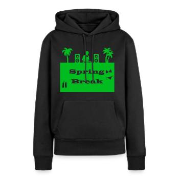 spring break vert - Sweat à capuche Premium bio Femme - noir - Devant - Julia (174cm)