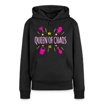 Reine du Chaos - Sweat à capuche Premium bio Femme - noir - Devant - Julia (174cm)