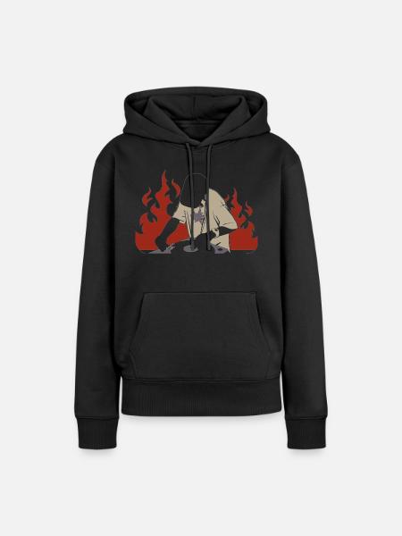 DJ - Dame Premium hoodie, økologisk bomuld - sort