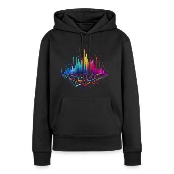 Mélangeur d’égaliseur de musique électronique - Sweat à capuche Premium bio Femme - noir - Devant - Julia (174cm)