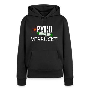 Feu d'artifice pyro fou - Sweat à capuche Premium bio Femme - noir - Devant - Julia (174cm)