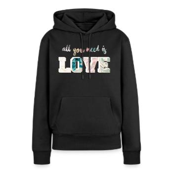 Alles was Sie brauchen ist Liebe Marmor - Frauen Premium Bio Hoodie - Schwarz - Vorne - Julia (174cm)