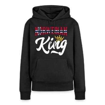 Norwegischer König Norwegen Norwegische Flagge - Frauen Premium Bio Hoodie - Schwarz - Vorne - Julia (174cm)