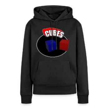 CUBES - Frauen Premium Bio Hoodie - Schwarz - Vorne - Julia (174cm)