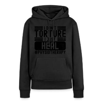 Physiothérapie Physiothérapeute PT Massage Rehab - Sweat à capuche Premium bio Femme - noir - Devant - Julia (174cm)