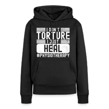 Physiothérapie Physiothérapeute PT Massage Rehab - Sweat à capuche Premium bio Femme - noir - Devant - Julia (174cm)