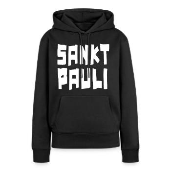 SANKT PAULI - Sweat à capuche Premium bio Femme - noir - Devant - Julia (174cm)