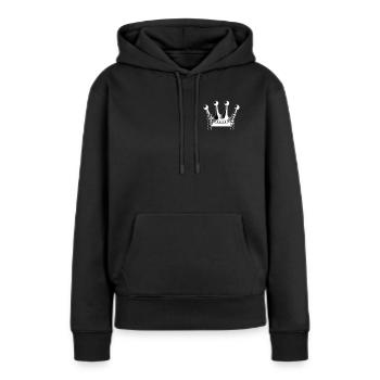 Couronne de la couronne - Sweat à capuche Premium bio Femme - noir - Devant - Julia (174cm)