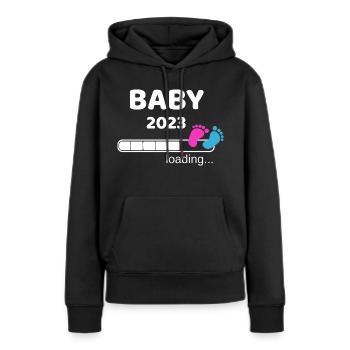 Baby 2023 Pregnancy Mother Mom Idea - Women’s Premium Organic Hoodie - black - Front - Julia (174cm)