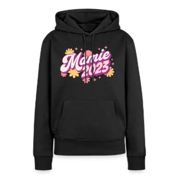 Annonce Grossesse 2023 - Future Mamie 2023 - Sweat à capuche Premium bio Femme - noir - Devant - Julia (174cm)