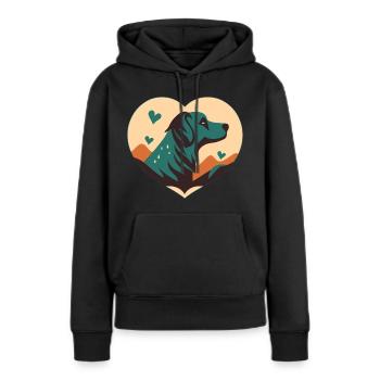 Liebe zu Hunden - Frauen Premium Bio Hoodie - Schwarz - Vorne - Julia (174cm)