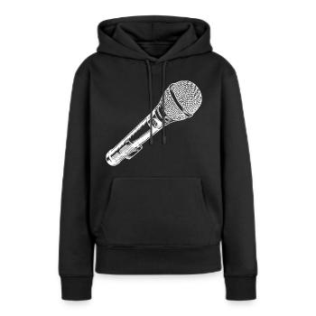 Mikrofon Hand gezeichnet - Frauen Premium Bio Hoodie - Schwarz - Vorne - Julia (174cm)