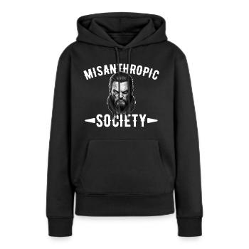 Sarcastic Misanthropic Society - Frauen Premium Bio Hoodie - Schwarz - Vorne - Julia (174cm)