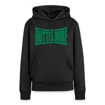 Hütteldorf Fankurve Rapid Ultras - Frauen Premium Bio Hoodie - Schwarz - Vorne - Julia (174cm)
