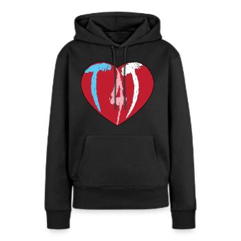 T4T Heart - Women’s Premium Organic Hoodie - black - Front - Julia (174cm)