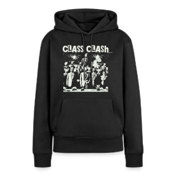 Le choc des classes rebelles résiste à la résistance - Sweat à capuche Premium bio Femme - noir - Devant - Julia (174cm)