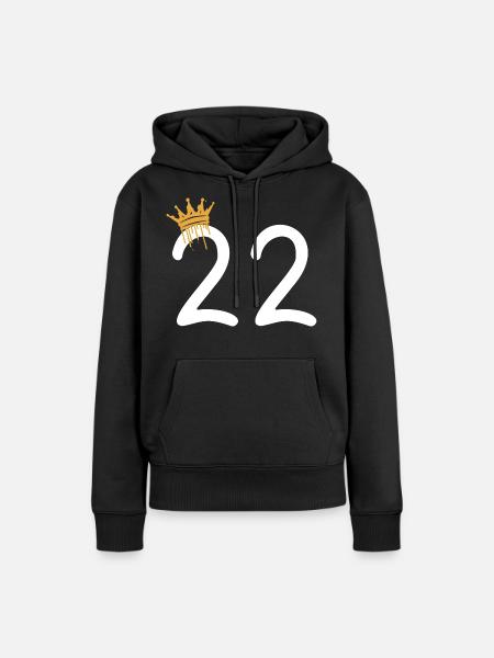 22 - Frauen Premium Bio Hoodie - Schwarz