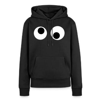 yeux - Sweat à capuche Premium bio Femme - noir - Devant - Julia (174cm)