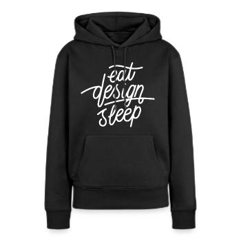 Conception - Sweat à capuche Premium bio Femme - noir - Devant - Julia (174cm)