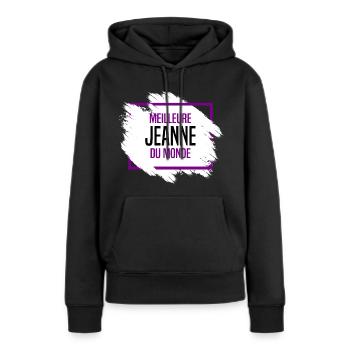Jeanne - Sweat à capuche Premium bio Femme - noir - Devant - Julia (174cm)