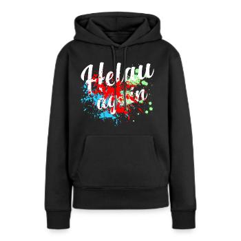 Helau Fasching, Fastnacht - Frauen Premium Bio Hoodie - Schwarz - Vorne - Julia (174cm)