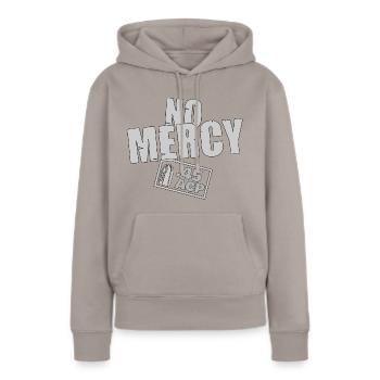 No Mercy 45acp grey - Frauen Premium Bio Hoodie - Taupe - Vorne - Julia (174cm)