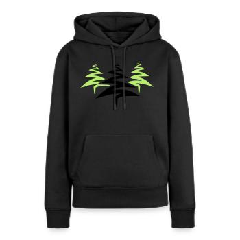 3 baeume weihnachtsbaum weihnachten nikolaus winte - Frauen Premium Bio Hoodie - Schwarz - Vorne - Julia (174cm)